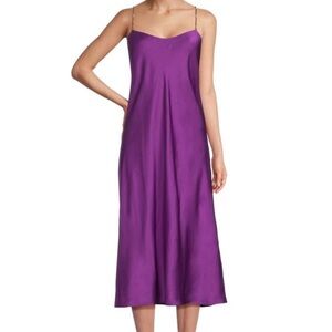 ba&sh Carline Satin Midi Dress Violet Sz 2/M